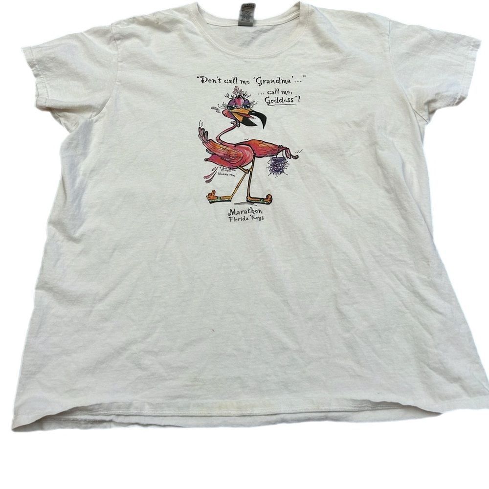 Y2K Don’t Call Me Grandma Call Me Goddess Flamingo T-shirt